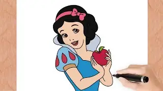 How To Draw SNOW WHITE I Easy ( Step by Step )