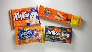 Пробуем НОВЫЕ сладости на Хэллоуин! 👻 Kit Kat, Mike & Ike, Reese&rsquo;s Peanut Buttercups и Gummy Nerds🍬