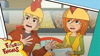 🐔 Clever Chicken Connection and more episodes! | Four and a Half Friends | Cartoons for Kids
