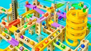 Marble Run Race ASMR Rollercoaster Visual Calm Mindful Watching Visual Rhythm A Gentle Escape
