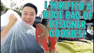 THRIFTING A HUGE BAG OF DESIGNER GOODIES FT  RED BOTTOMS, VERSACE, MARNI & MORE!  #HADRIANTHRIFTS