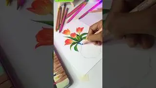 Tulip flowers drawing, #shorts #art #drawing #shortsfeed