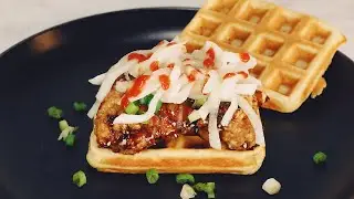 Maple Butter Chicken Waffle Sandwich | Anything but Authentic