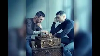 Cristiano Ronaldo and Lionel Messi play chess