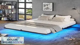 DICTAC Floating Bed Frame Full Size with LED Lights Metal Platform Full Review