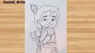 How to draw little krishna drawing easy step by step drawing for beginners 