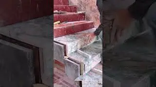 the process of installing ceramic tiles on stairs #construction #ceramic #stairs #shorts