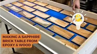 Making a sapphire brick table from epoxy & wood