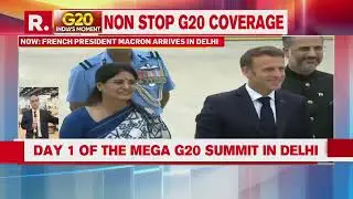 French President Emmanuel Macron lands in New Delhi for G20 Summit