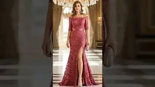 Elegant Dusty Rose Evening Gown | Stunning Lace Dress  #fashion #cinematic #aiart #shorts  #viral