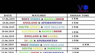 ICC Cricket World Cup 2019 Schedule Time Table Indian Time