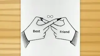 Best friends drawing / easy step by step / best friends drawing / hand pencil sketch drawing 