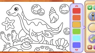 coloring a dinosaur (Liopleurodon)
