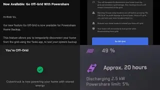 Tesla Cybertruck PowerShareGo Off-Grid Feature Update Simulate Power Outage