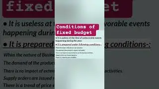 Conditions of fixed budget | Fixed budget | Budgeting #shorts #budget #fixedbudget