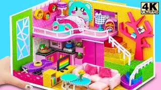 How To Build Easy Bear House from Cardboard with Rainbow Stairs for Two ❤️ DIY Miniature House