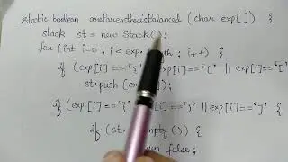 Balanced Parenthesis using Stack