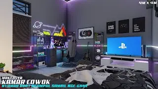 MAKEOVER KAMAR COWOK 4Mx4M 🆙 SANGAT NYAMAN BUAT NGUMPUL SAMBIL NGE-GAME.