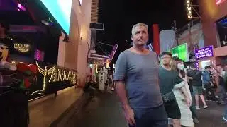Pattaya Walking Street Tuesday night walk around. People mountain people sea.Crowded like weekend芭提雅
