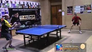 SPINLORD Sternenfall 1.0 mm - chopping against topspin on SPINLORD Defender