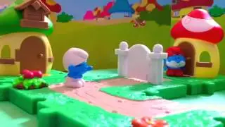 The Smurfs Micro Villiage Papa Smurf & Brainy Smurf Neighbor Pack
