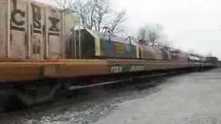 CSX 2 train meet at Indianapolis