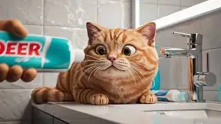 Funny Cute Cat Animation | Chubby Orange Cat Tries Living Like a Human #funycat #cats 