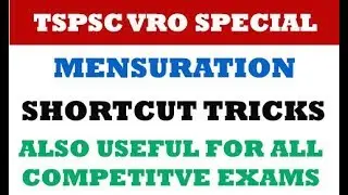 Mensuration Tricks Part- 2  for VRO In Telugu by manavidya