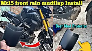 Mt15 front rain mudflap Install ⛈️| Mt 15 Front mudguard modification 🔥 front mudguard modify Mt15