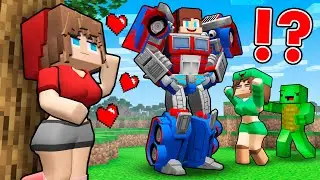 ALL GIRLS FELL in Love with JJ TRANSFORMER! JJ became OPTIMUS PRIME in Minecraft - Maizen