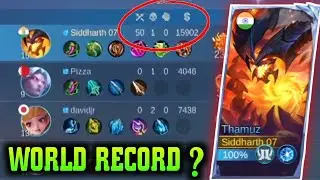 THAMUZ 50 KILLS || 1 DEATH !! 😱🔥 NEW WORLD RECORD? (NOT CLICKBAIT) - Moba legend 5v5 