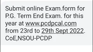 PG exam form fill up // Netaji Subhas Open University update