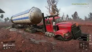 Dangerous mud with heavy water tank transport || Snowrunner