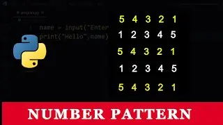 Python Program To Print Number Pattern in Square Shape | 11