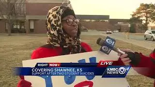 Parents show support for students at Shawnee Mission Northwest after 2 suicides