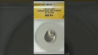 RARE 1974 OFF - CENTER DIME ERROR
