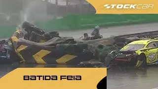 Stock Car: acidente entre 3 carros na entrada dos boxes paralisa corrida em Interlagos