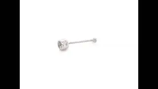 Lavari - 14K Cubic Zirconia Straight Stud Bezel Nose Ring - White Gold
