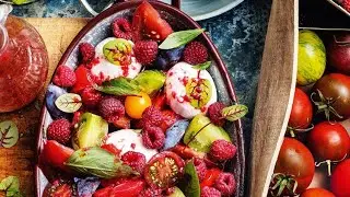 Recette : Tomate mozzarella et framboises de Christophe Adam