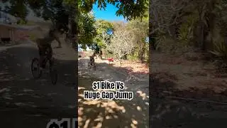 $1 Bike Vs Huge Gap Jump #mtb #bmx #bikelife #bikejumps #bikestunts