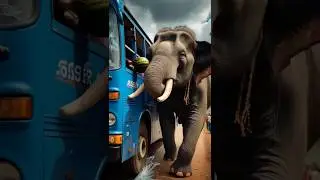 Elephant bus attack #elephant #wildlifeentertainment #aiwildlifeshort #animals