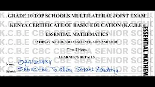 GRADE 10 ESSENTIAL MATHEMATICS JOINT EXAM – 2026