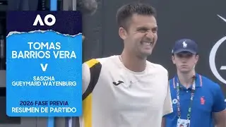 Tomas Barrios Vera v Sascha Gueymard Wayenburg Resumen con IA | Australian Open 2026 Fase Previa