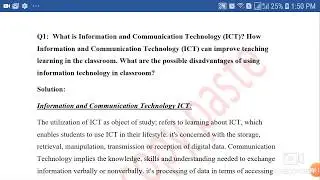 Idea Solution of EDU430 ICT in Education ||Spring 2020