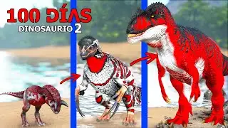 EVOLUCIONO EN PALEO GIGANOTOSAURUS MAS LOCO PARA LUCHAR! SOBREVIVO 100 Días en ARK Como Dinosaurio 2