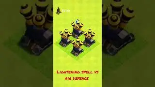 lightning spell vs air defence ⚡️⚡️⚡️ #coc #shots #3star #clash #gaming