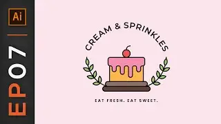 Logo Design For Cake Shop (Sketch to Illustration) | Adobe Illustrator Tutorial