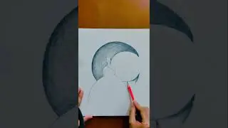 Girl and the Moon | #lovesketching - #shadingtechniques | #pencildrawings😎😎