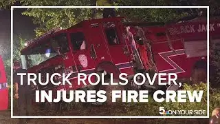 Black Jack firefighters injured after pumper truck rolls over