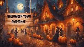 Halloween Town Autumn Village Ambiance with music 🍂🎃 Relax, Study, Read  ₊˚ 3 hours